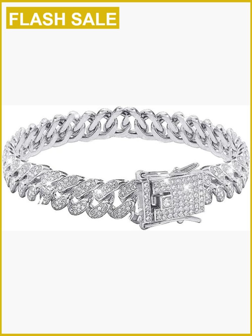 Miami Cuban Link Chain 18k Gold Silver Rhinestone Iced Out Hip Hop Bracelet
